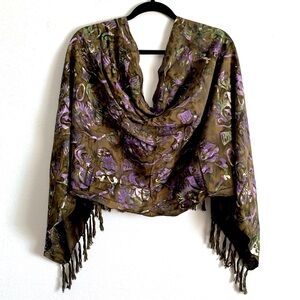 Tangerine Batik Fringe Scarf